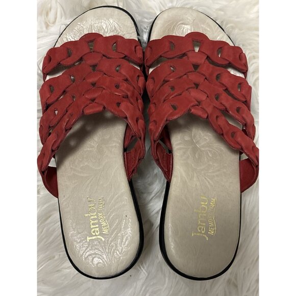 Jambu Women's Red Romance Platform Leather Upper Sandals Size 6 Bohemian - Picture 2 of 6